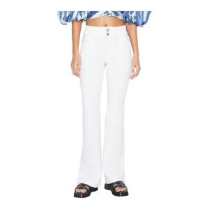 Frame Denim Double Button Pocket Flare Jeans, Blanc